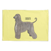 Housse D'oreillers Illustration d'un chien hound afghan (Dos)