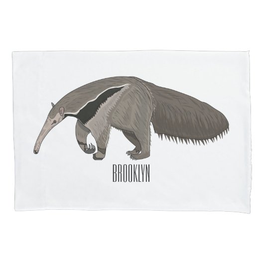 Housse D'oreillers Illustration d'un dessin animé d'Anteater (devant)