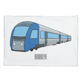 Housse D'oreillers Illustration d'un train électrique (Dos)