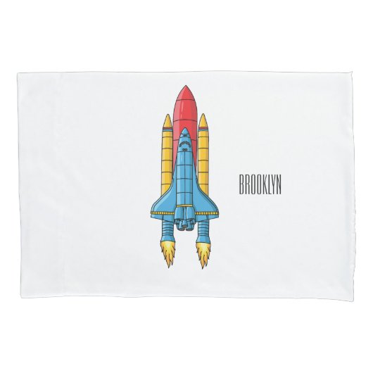 Housse D'oreillers Illustration d'un vaisseau de fusées (devant)