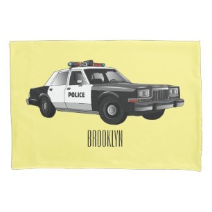 Housse D'oreillers Illustration d'une voiture de police