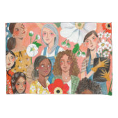 Housse D'oreillers Illustration florale de la Journée internationale  (devant)