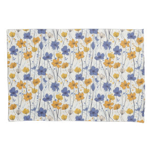 Housse D'oreillers Illustration florale, fleurs sauvages abstraits, m