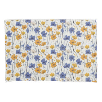 Housse D'oreillers Illustration florale, fleurs sauvages abstraits, m