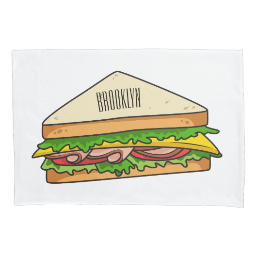 Housse D'oreillers Illustration Sandwich (devant)