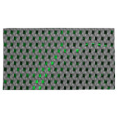 Housse D'oreillers Image verte sous plaques grises, carrés oblongs. (devant-Droit)