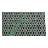 Housse D'oreillers Image verte sous plaques grises, carrés oblongs. (Dos-gauche)