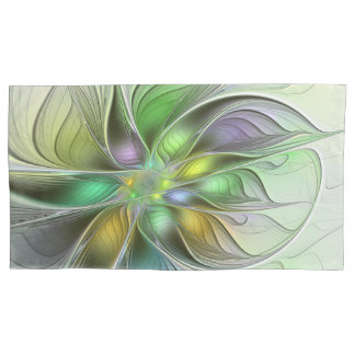 Housse D'oreillers Imaginaire coloré Fleur moderne Abstrait Fractal