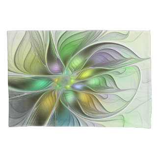 Housse D'oreillers Imaginaire coloré Fleur moderne Abstrait Fractal