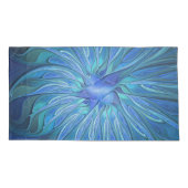 Housse D'oreillers Imaginaire Fleur Bleue Motif, Art Fractal Abstrait (Dos)