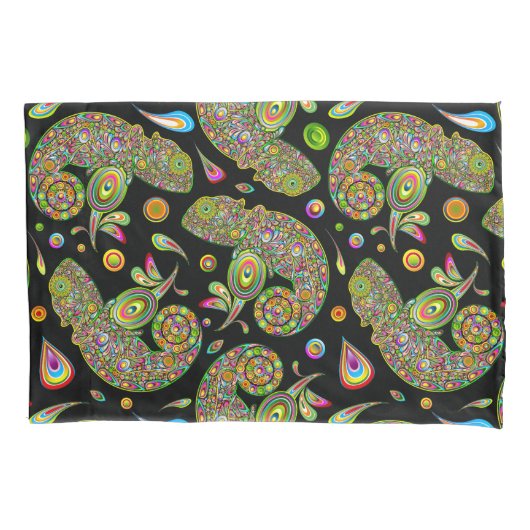 Housse D'oreillers Imaginaire psychédélique de Chameleon (devant)