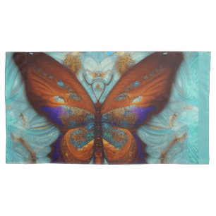 Housse D'oreillers Imaginaire Steampunk Orange Butterfly Aqua Aquarel