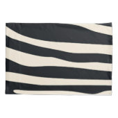 Housse D'oreillers Impression de crème et de zèbre noir (Dos)