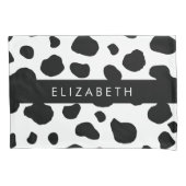 Housse D'oreillers Impression De Vache, Spots De Vache, Noir Et Blanc (devant)