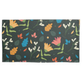 Housse D'oreillers Impression florale botanique noire (devant)