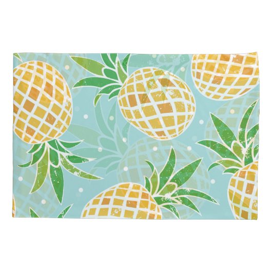 Housse D'oreillers Impression Tropicale Motif d'ananas en toute trans (Dos)