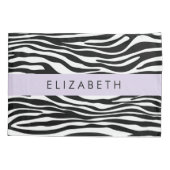 Housse D'oreillers Impression Zèbre, Grilles, Noir Et Blanc, Votre No (Dos)