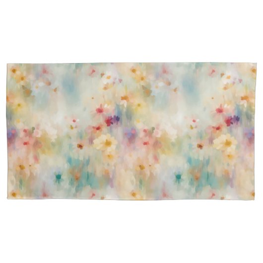 Housse D'oreillers Impressionniste Flower Meadow King Coussin Coque (devant)