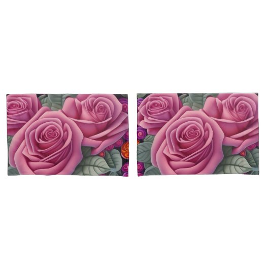 Housse D'oreillers Imprimante magnifique pastel victorien rose rose (devant-Set)