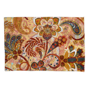 Housse D'oreillers Indian Paisley : Floral Vintage Brown