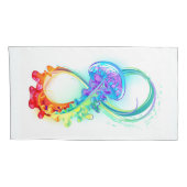 Housse D'oreillers Infinity avec Rainbow Jellyfish (Dos-Droit)