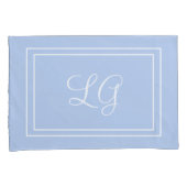 Housse D'oreillers Initiales bleu bébé (devant-Droit)