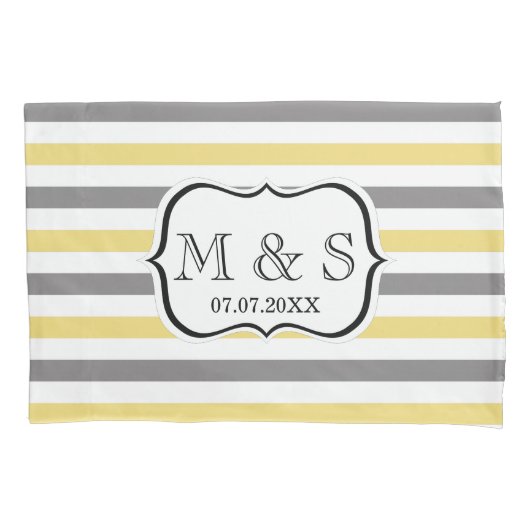 Housse D'oreillers Initiales de monogramme personnalisées de Mariage  (devant)