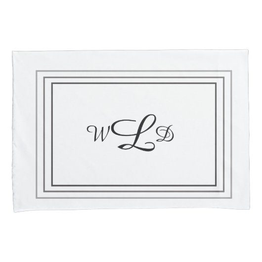 Housse D'oreillers Initiales monograminées Pillowcases (devant-Droit)