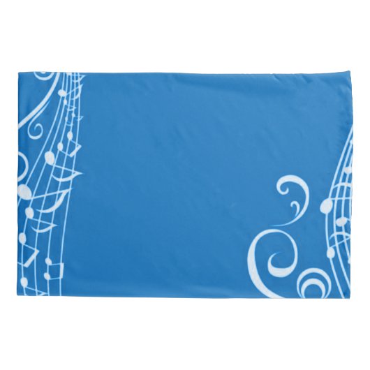 Housse D'oreillers Inspiration de notes musicales de bleus (Dos)