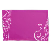 Housse D'oreillers Inspiration rose de notes musicales (devant)