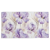 Housse D'oreillers Iris Pourpre Floral Romantique (devant-Droit)