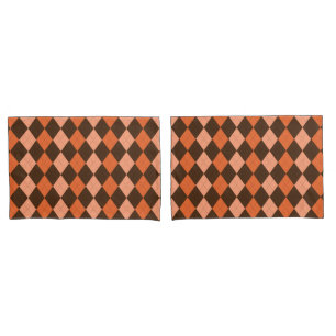 Housse D'oreillers Jacquard d'automne rétro orange et Brown
