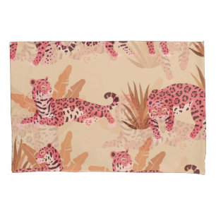 Housse D'oreillers Jaguar rose : mignon Vintage sans joint