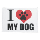 Housse D'oreillers J'aime mon chien jeter l'oreiller (Dos)