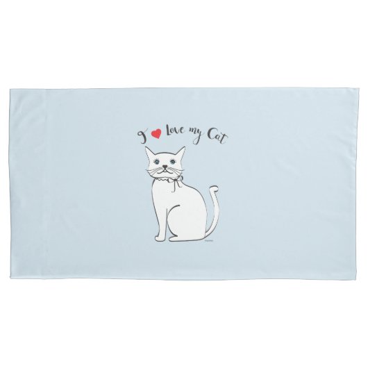 Housse D'oreillers J'aime mon super Chat, Stylish (devant)