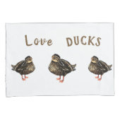 Housse D'oreillers J'Aime Vraiment Les Cas D'Oreiller De Canards (devant-Droit)