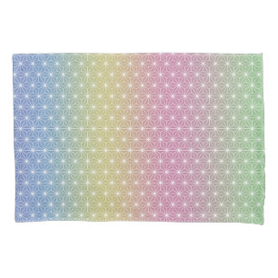 Housse D'oreillers Japonais Asanoha traditionnel Print Pastel Arc-en-