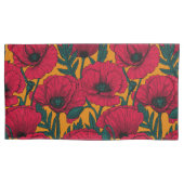Housse D'oreillers Jardin aux coquelicots rouges (devant-gauche)