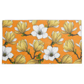 Housse D'oreillers Jardin de Magnolia en jaune (devant-Droit)