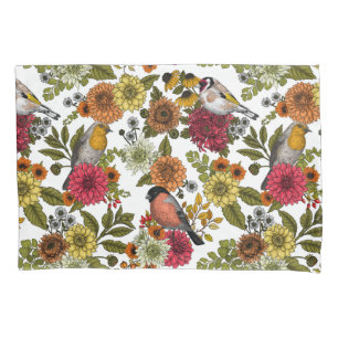 Housse D'oreillers Jardin d'oiseaux et de fleurs 1