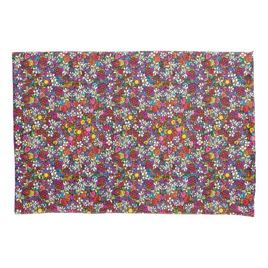 Housse D'oreillers Jardin fleuri joyeux (devant)