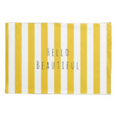 Housse D'oreillers Jaune & Blancs Moderne Chic Lumineux Gras (Dos)