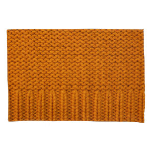 Housse D'oreillers Jaune clair : texture tricotée artisanale.
