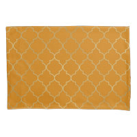 Jaune Curcuma & Or Motif Quatrefoil