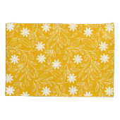 Housse D'oreillers Jaune de fleurs blanches modernes (Dos-gauche)