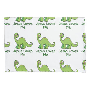 Housse D'oreillers Jésus m'aime les dinosaures