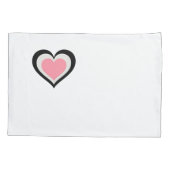 Housse D'oreillers Jeu de coeurs roses blanc standard (Dos-gauche)