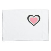 Housse D'oreillers Jeu de coeurs roses blanc standard (devant-Droit)