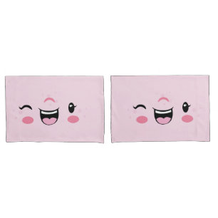 Housse D'oreillers Jeu de Coques Coussin rose Kawaii