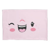 Housse D'oreillers Jeu de Coques Coussin rose Kawaii (devant-gauche)